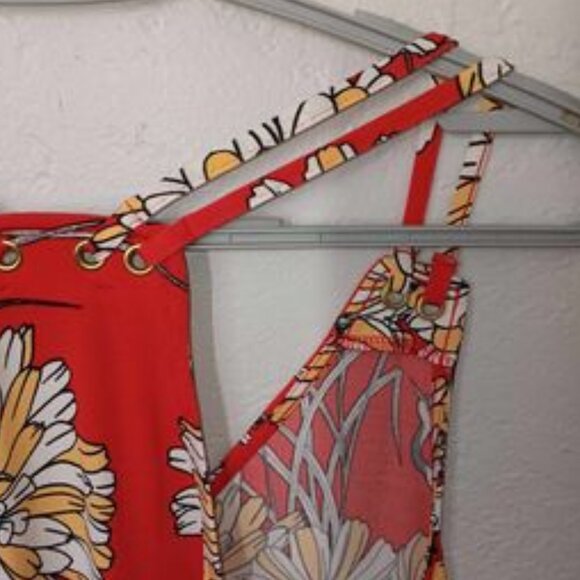 Express Orange Floral Bird V Neck Strappy Tank Size Small - Picture 9 of 11